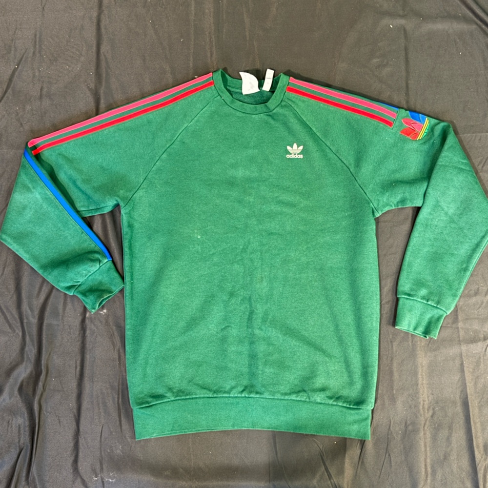 Adidas Men's  Adicolor 3D Trefoil Crewneck 3 Stripes  Sweatshirt